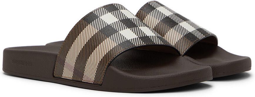 Burberry Brown Check Slides - Picture 2