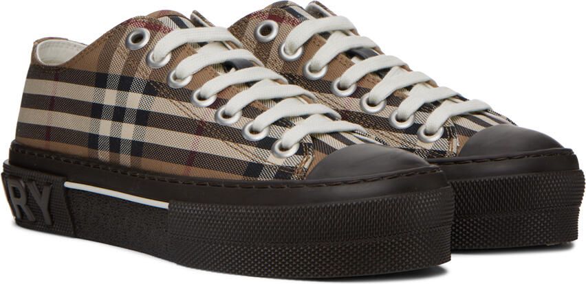 Burberry Brown Check Sneakers - Picture 2