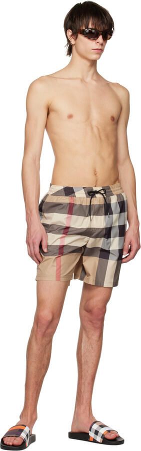 Burberry Brown Colorblock Check Slides - Picture 3