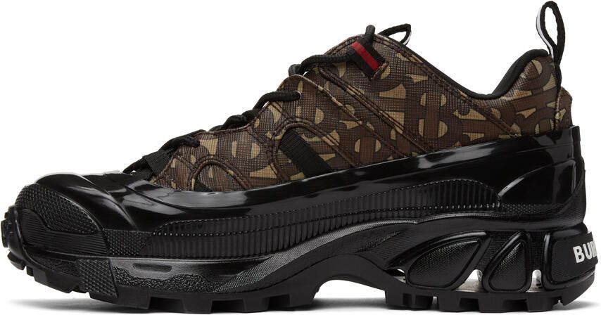 Burberry Brown E-Canvas Monogram Arthur Sneakers - Picture 2