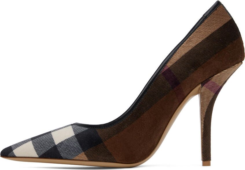 Burberry Brown Exaggerated Check Heels - Picture 3