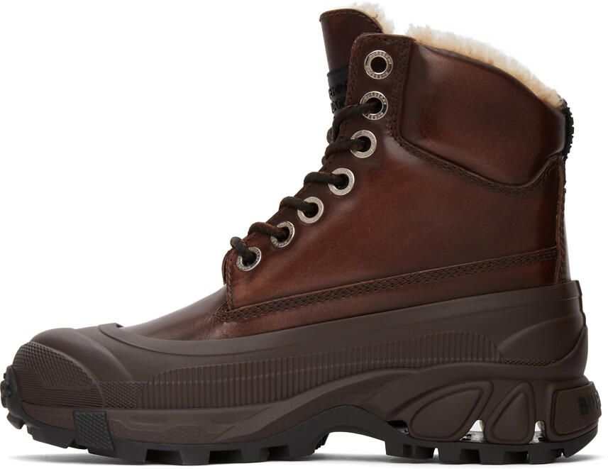 Burberry Brown Shearling Arthur Boots - Picture 3