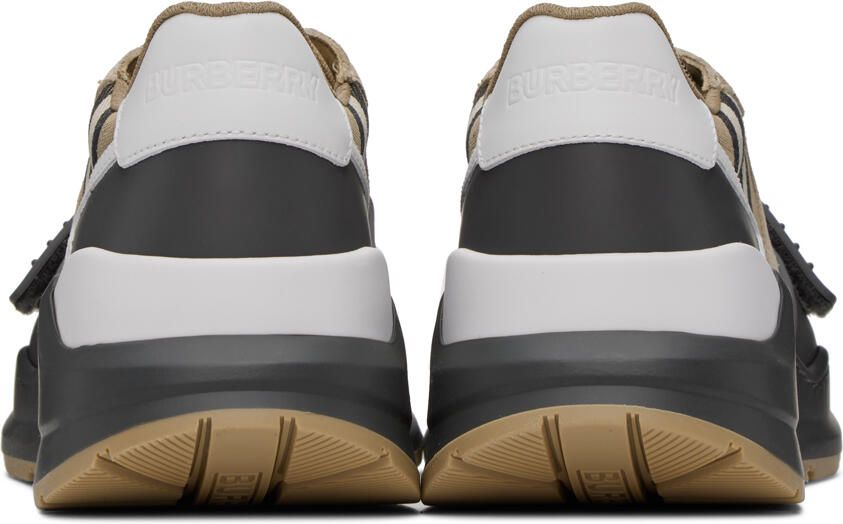Burberry Gray & Beige Vintage Check Sneakers