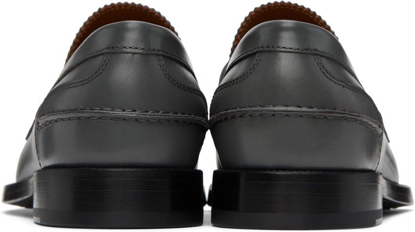Burberry Gray Monogram Motif Loafers