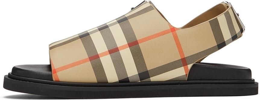 Burberry Kids Beige Check Sandals - Picture 3