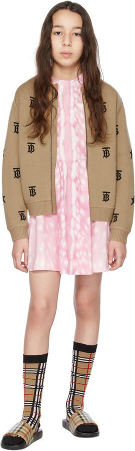 Burberry Kids Beige Check Slides - Picture 4