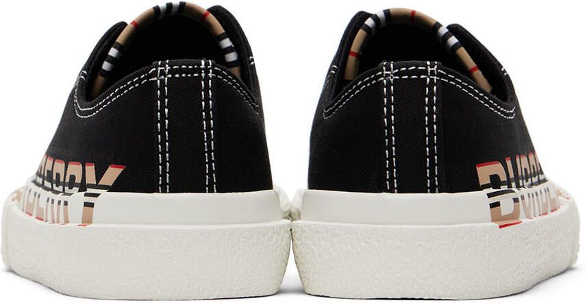 Burberry Kids Black Icon Stripe Logo Slip-on Sneakers