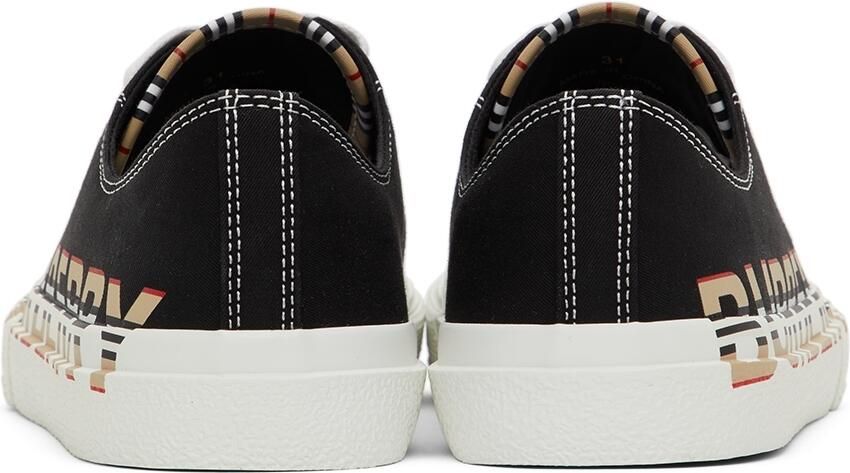 Burberry Kids Black Icon Stripe Logo Sneakers