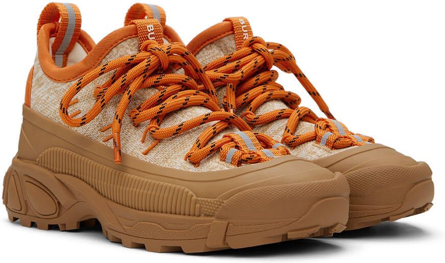 Burberry Kids Orange & Brown Arthur Sneakers - Picture 2