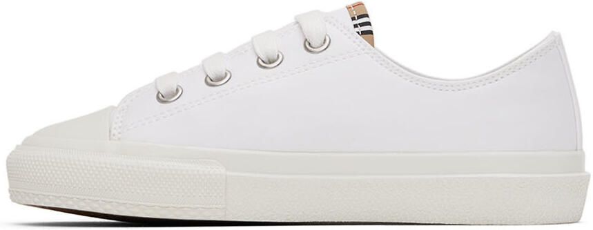 Burberry Kids White Icon Stripe Logo Sneakers - Picture 4