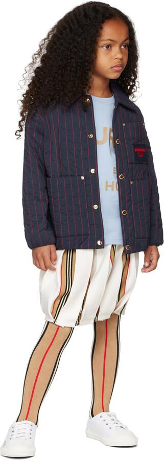 Burberry Kids White Icon Stripe Logo Sneakers - Picture 3