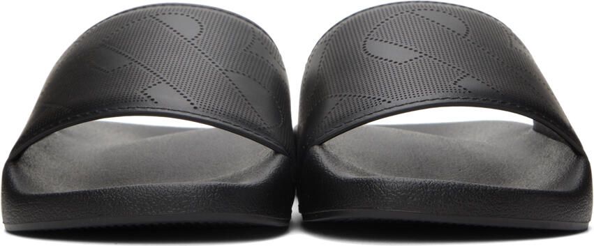 Burberry Leather Perforated Monogram Slides - Picture 3