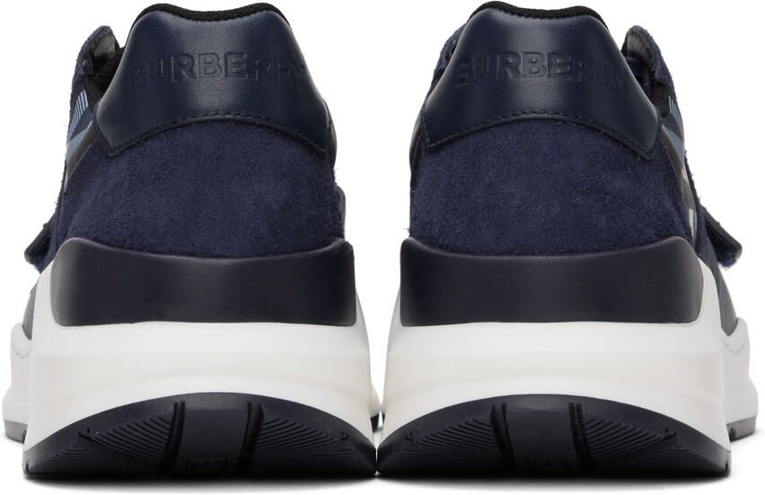 Burberry Navy Check Sneakers - Picture 5