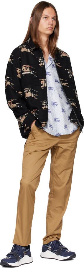 Burberry Navy Check Sneakers - Picture 4