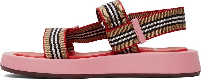 Burberry Pink Icon Stripe Sandals - Picture 4