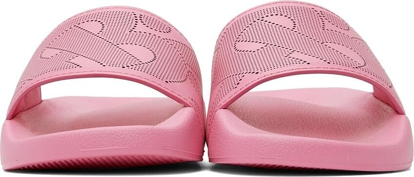 Burberry Pink Monogram Furley Slides - Picture 3