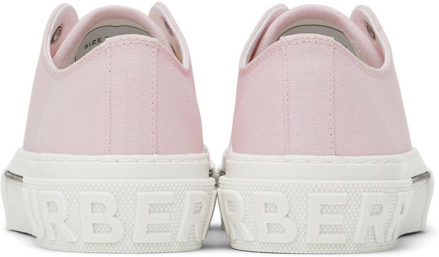 Burberry Pink Organic Cotton Low-Top Sneakers
