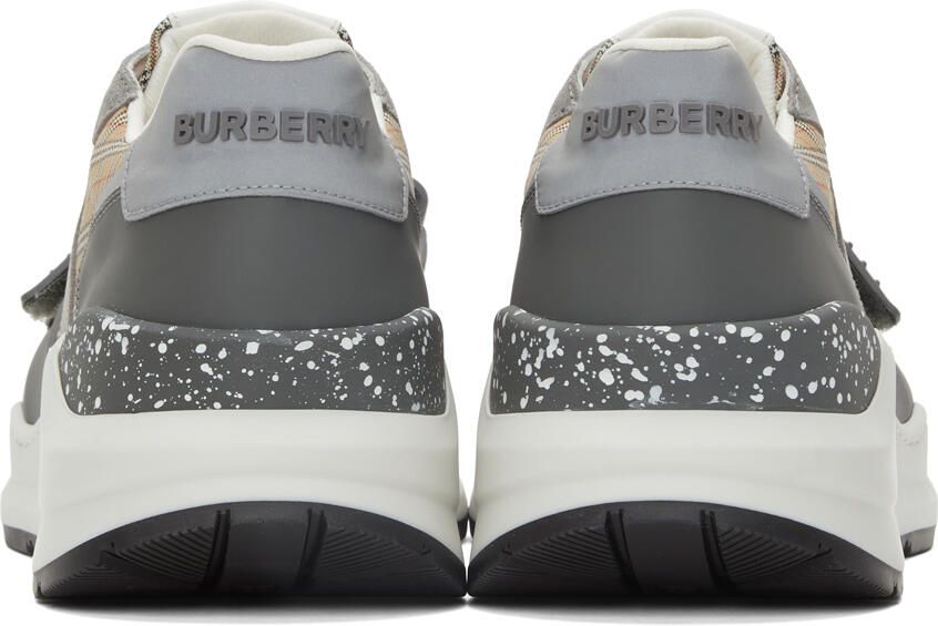 Burberry Suede & Leather Check Low Sneakers - Picture 2