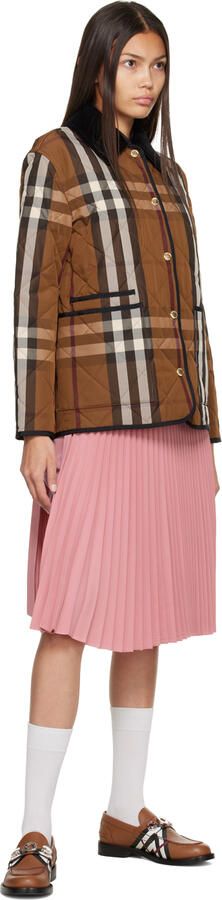 Burberry Tan Chevron Check Loafers - Picture 4