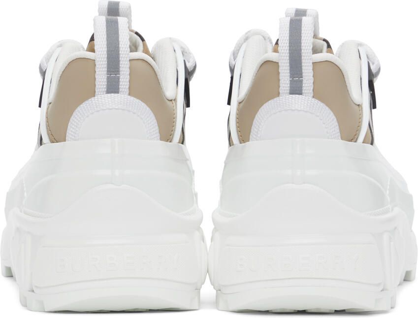Burberry White & Beige Vintage Check Arthur Sneakers - Picture 2