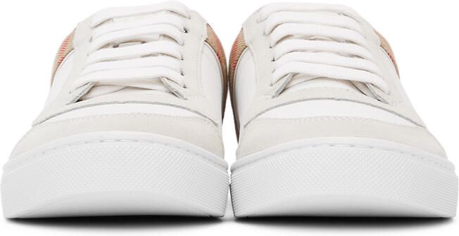 Burberry White Check Reeth Sneakers - Picture 3