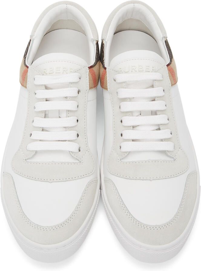 Burberry White Check Reeth Sneakers
