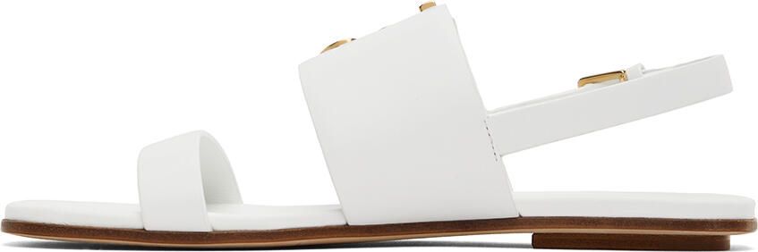 Burberry White Motif Flat Sandals - Picture 4