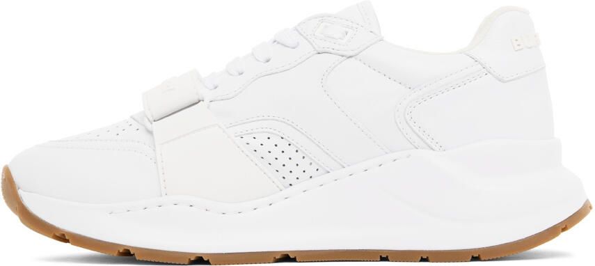 Burberry White Perforated Low-Top Sneakers - Picture 3
