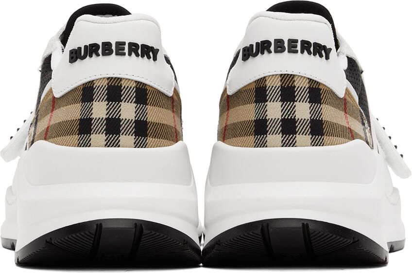 Burberry White Vintage Check Low-Top Sneakers