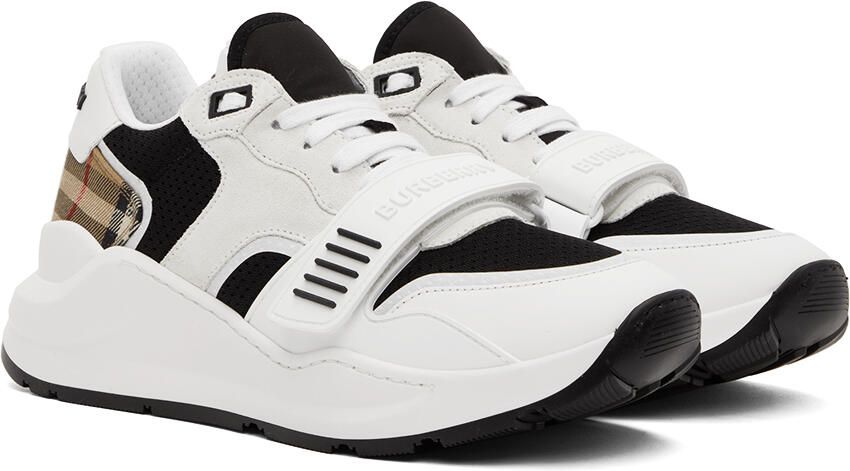 Burberry White Vintage Check Low-Top Sneakers - Picture 2