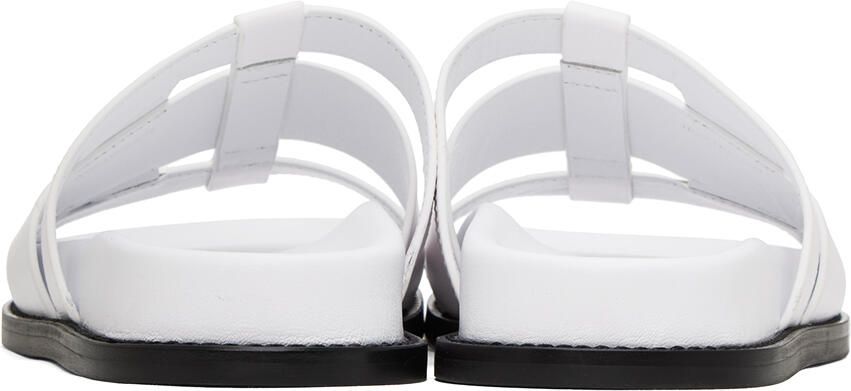 Burberry White Woven Slides