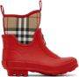Burberry Kids Red Vintage Check Rain Boots - Thumbnail 1
