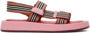 Burberry Pink Icon Stripe Sandals