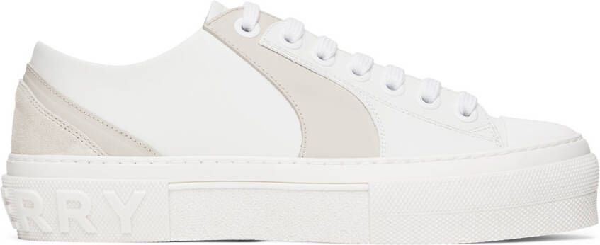 Burberry White & Gray Two-Tone Sneakers