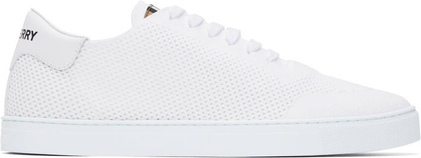 Burberry White Embossed Sneakers