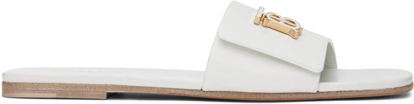 Burberry White Monogram Motif Sandals