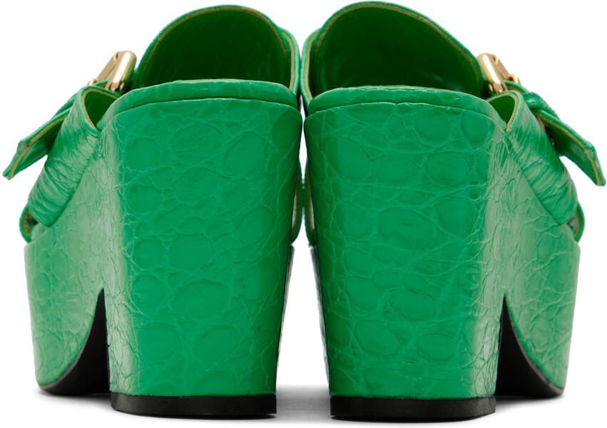 BY FAR Green Lenka Heeled Sandals
