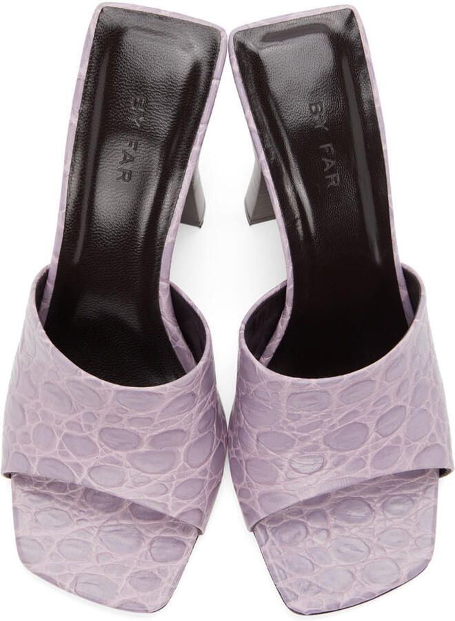 BY FAR Purple Croc Liliana Mules