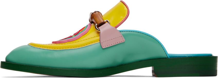 Casablanca Green & Yellow Memphis Mules - Picture 3