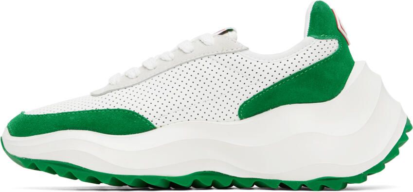 Casablanca White & Green Atlantis Sneakers - Picture 3