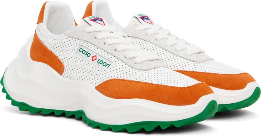 Casablanca White & Orange Atlantis Sneakers - Picture 2