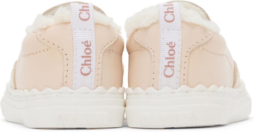 Chloé Baby Pink Faux-Shearling Sneakers