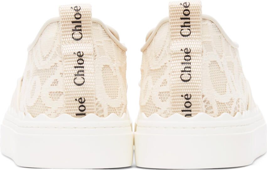 Chloé Beige Lace Lauren Slip-On Sneakers - Picture 2