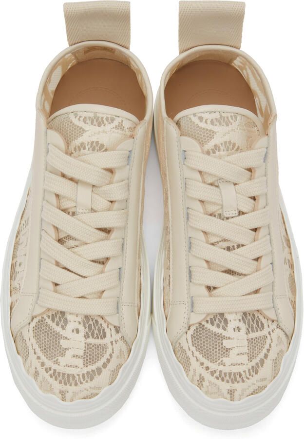 Chloé Beige Lace Lauren Sneakers