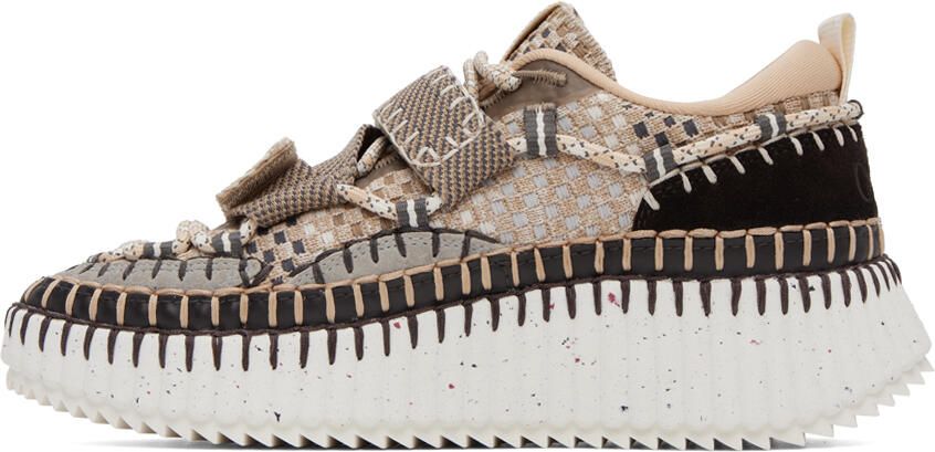 Chloé Beige Nama Velcro Sneakers - Picture 3