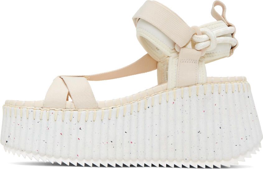 Chloé Beige Nama Wedge Sandals - Picture 3