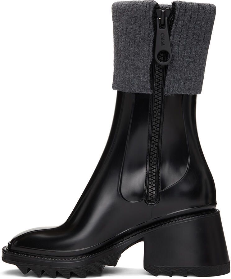 Chloé Black & Grey Betty Rain Boots