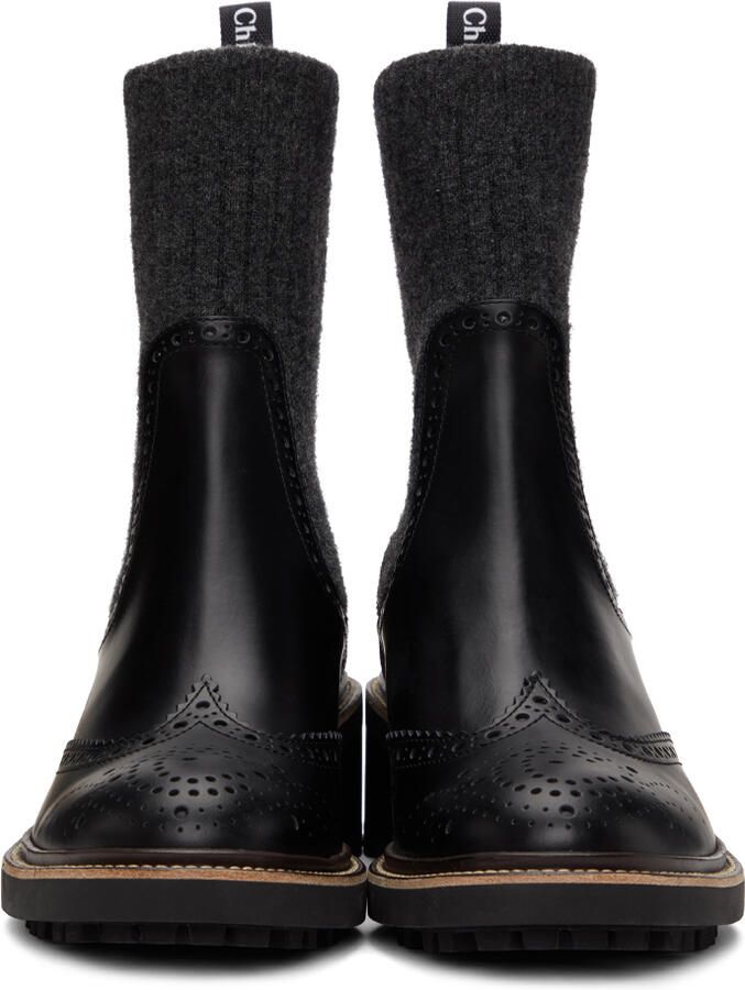 Chloé Black Franne Sock Ankle Boots - Picture 2