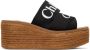 Chloé Black Woody Wedge Heeled Sandals - Thumbnail 1