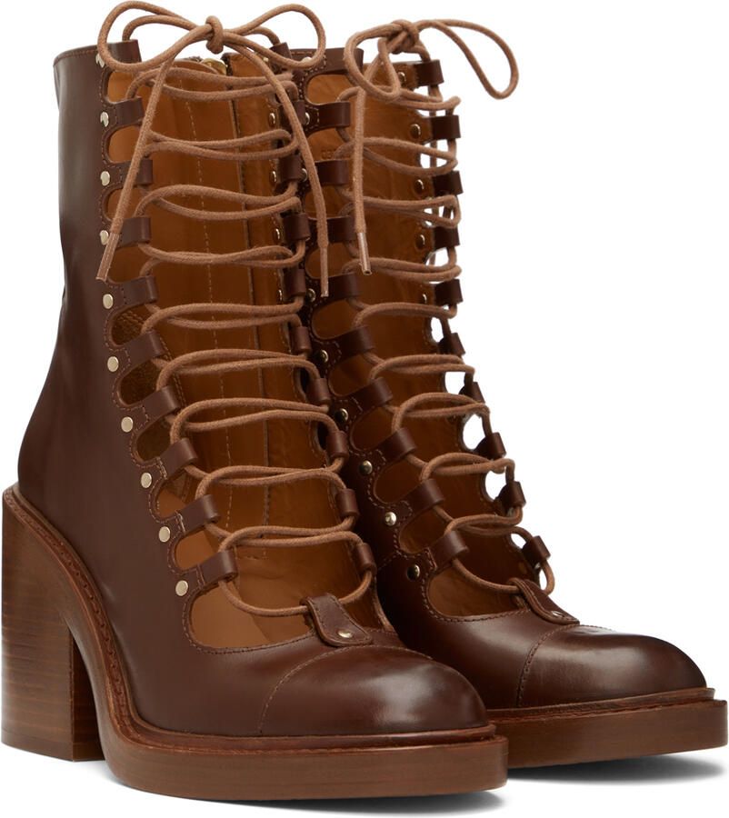 Chloé Brown May Ankle Boots - Picture 2
